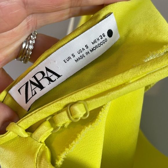 ZARA Neon Yellow Strappy Maxi Dress || SZ S - Picture 4 of 17